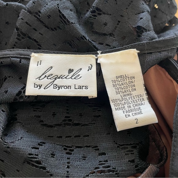 Anthropologie Beguile by Byron Lars Prairie Dusk Black Lace Button Front Dress 2 - Picture 9 of 11